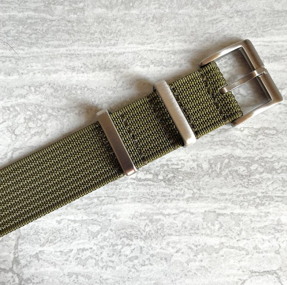 The 'Green Machine' - Green single pass ribbed nylon strap