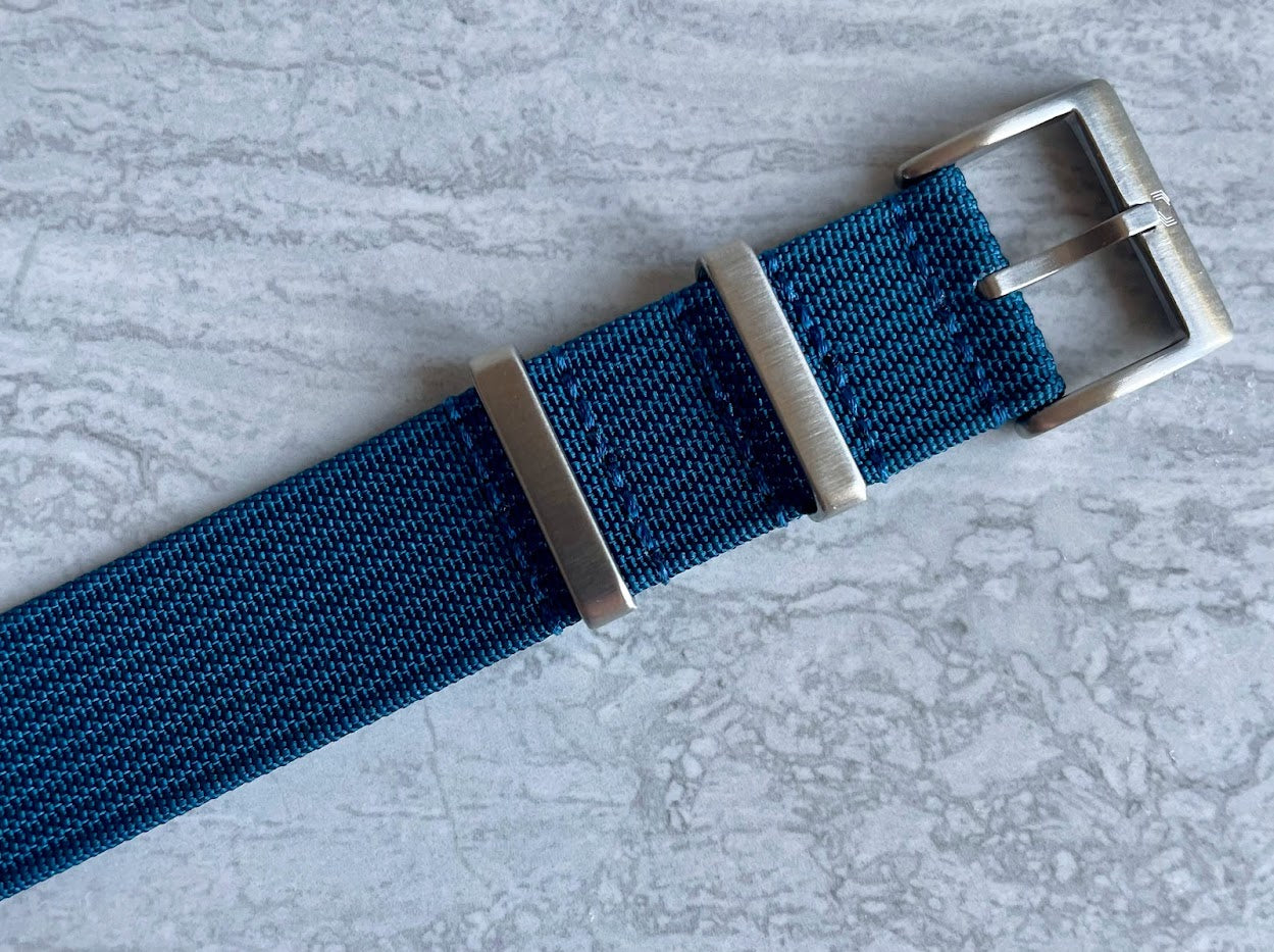 The 'Winter Jet' - Teal single pass ribbed nylon strap