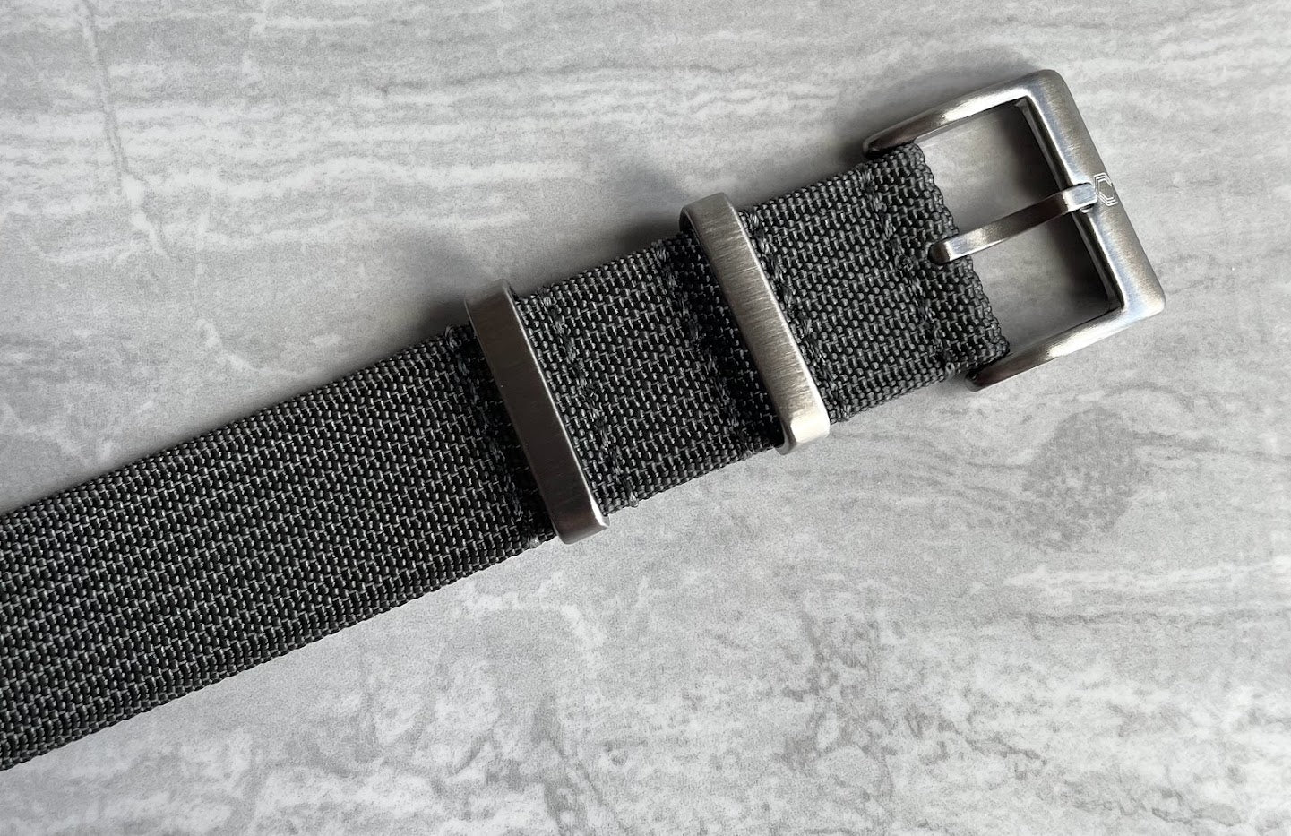 The 'Langtry' - Grey single pass ribbed nylon strap