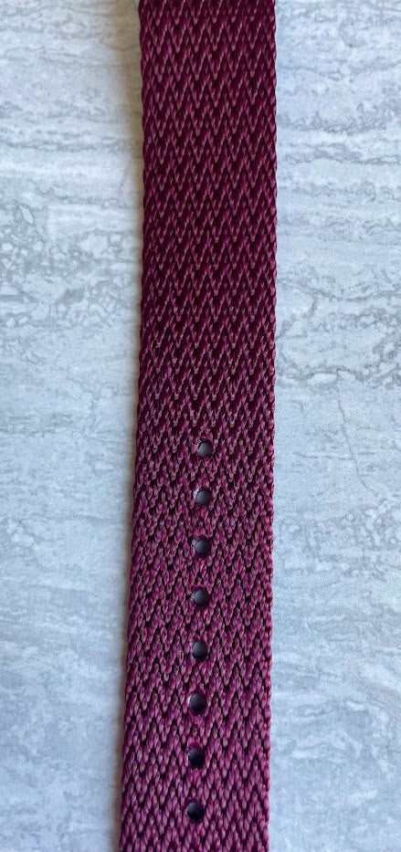 The 'Regal Eagle' - Maroon Herringbone patterned military watch strap made of a soft nylon