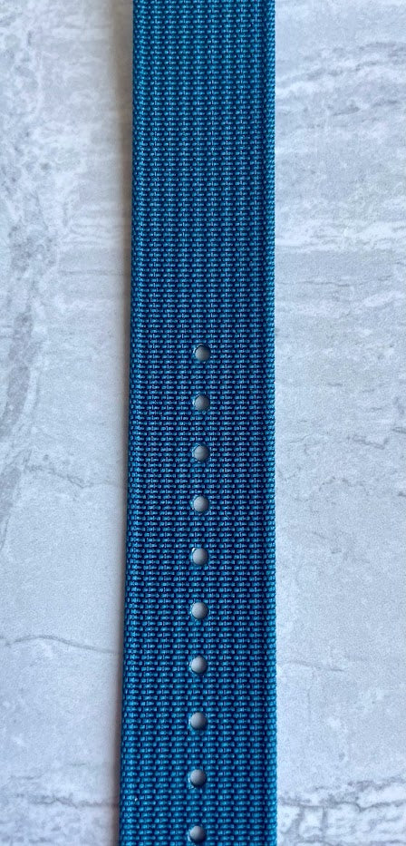 The 'Artful' - Teal adjustable watch strap made of ribbed nylon