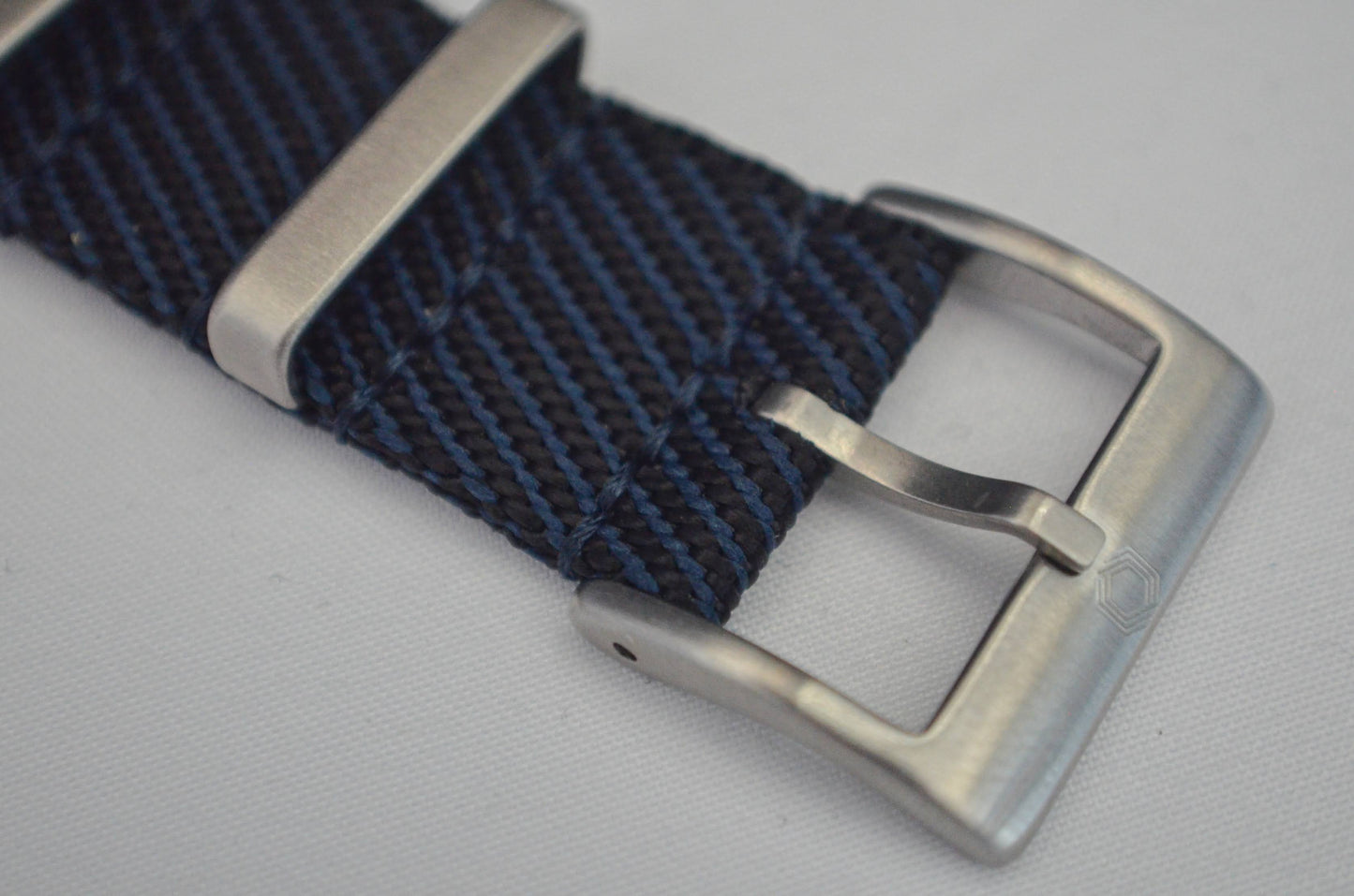 The 'Chatsworth' - Traditional blue military watch strap made of a soft double weaved nylon