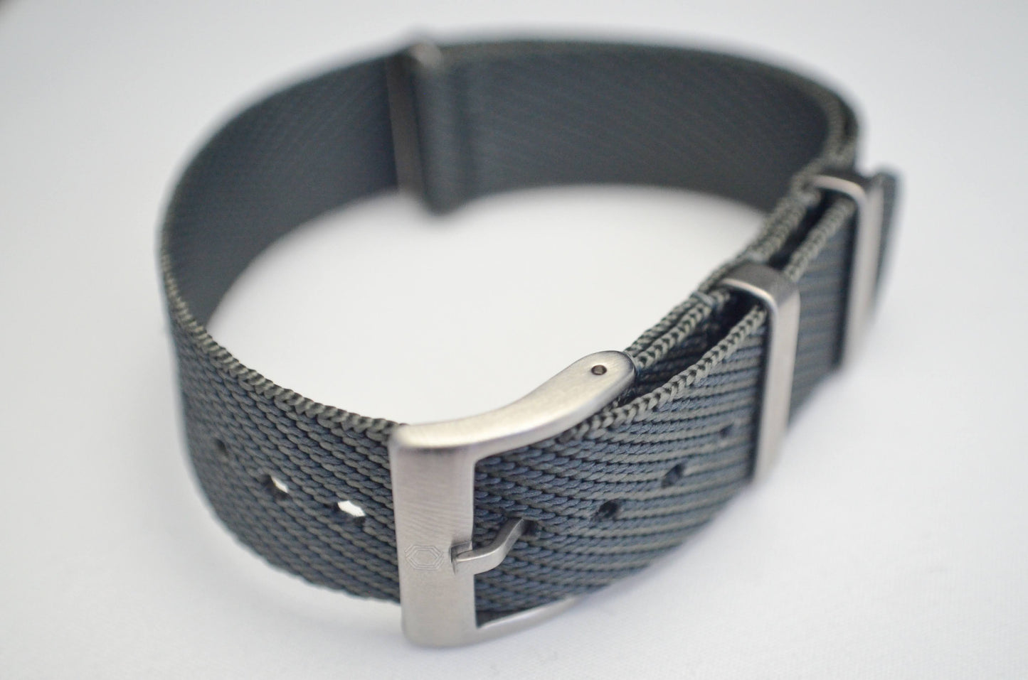 The 'Prince Kier' - Traditional grey military watch strap made of a soft double weaved nylon